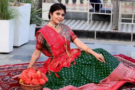 Women's Traditional Bandhani Ghagra Choli with Dupatta ? Navratri & Festive Wear